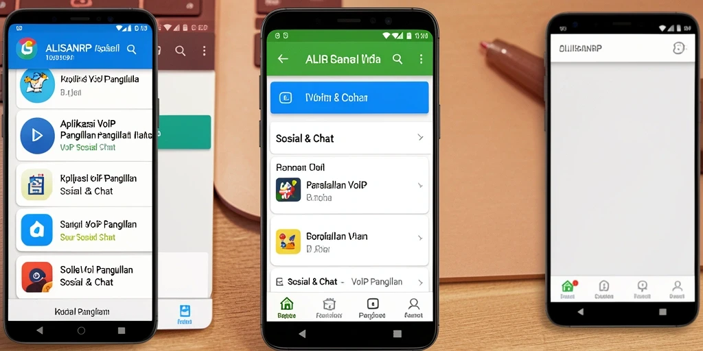 Tampilan antarmuka ALISANRP untuk VoIP Panggilan yang modern dan menarik.