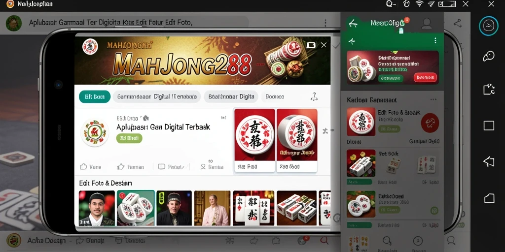 Antarmuka aplikasi MAHJONG288 dengan fitur pengeditan gambar yang menarik.