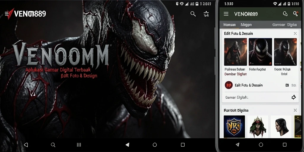Tampilan antarmuka VENOM889 yang modern dan intuitif untuk Gambar Digital.